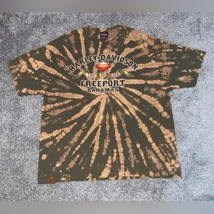 HARLEY DAVIDSON TEE SHIRT TSHIRT FREEPORT BAHAMAS TYE TIE DYE DIE RARE 2XL XXL